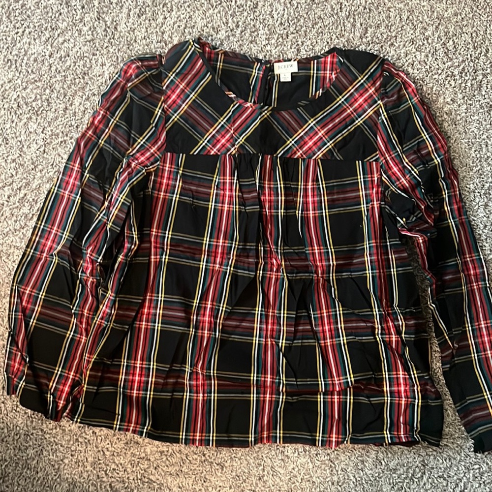 Long sleeve J Crew tartan plaid tunic